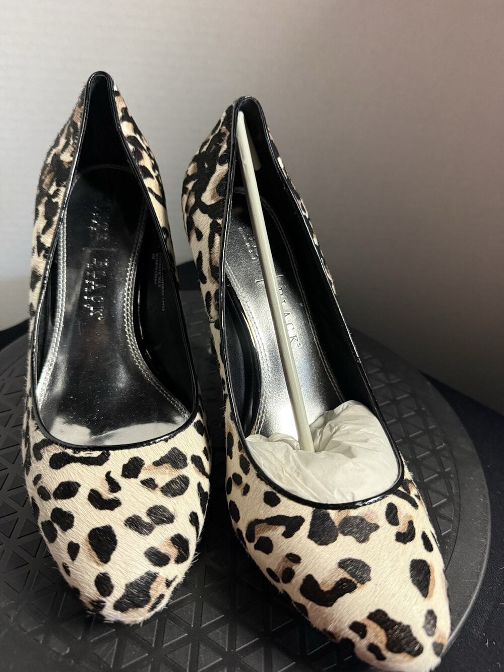 NEW White House Black Market Panther Animal Print Faux Fur Stiletto Pump 8 M
